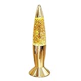 Glitter Lava Lampe LED Vintage Mini 7,28''Nachtlicht Lampe mit USB Raketenlicht für Kinder Jungen Mädchen Schlafzimmer Geschenk (Golden, USB)