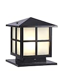 Säulenlicht im Freien. Landschaftsbeleuchtung Säule Lichter Outdoor Square Stigma Lampe Frosted Glass Externe Garten Post Lampe Laterne Wasserdicht IP55. Backsteinsäulen-Pfadbeleuchtung for T
