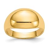 14 K Solid Gelb Gold 10 mm Gewölbt Top konisch Zigarre Band Größe 7