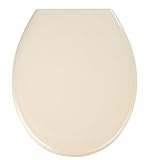 WENKO Premium WC-Sitz Ottana Beige, Antibakterieller Toilettensitz, Absenkautomatik, rostfreie Fix-Clip Hygiene Edelstahlbefestigung