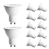ZCYY GU10 LED-Glühbirnen 6W 600lm Kaltweiß 6000K 60W Halogenäquivalent, LED-Glühbirnenersatz für Schieneneinbaubeleuchtung, Nicht dimmbar, AC 100V-265V, Packung mit 12
