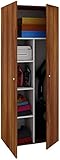 VCM Schrank Universal Staubsauger Besenschrank Mehrzweckschrank Putzschrank Holz kern-nussbaum 178 x 70 x 40 cm 'Vandol'