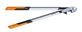 Fiskars PowerGearX Amboss-Getriebeastschere für trockenes und hartes Holz, Antihaftbeschichtet, Gehärteter Präzisionsstahl, Länge: 80 cm, Schwarz/Orange, LX99-L, 1020189