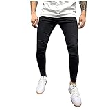 LUNULE Herren Jeanshose Slim Tapered Jeans Skinny Fit Modell Jeans-Hose mit Taschen Für Männer Lange Stretch Jeanshosen Coole Stretchjeans Herren Basic Slim Fit Cargo J