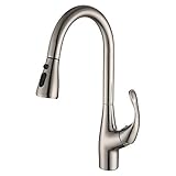 XDYNJYNL Kitchen Tap Küchenmischer Spülbatterie Einhand-Hoch Arc Pull Out Chrome Taps Ebenerdig Messing-Küche-Bassin-Hahn mit Pull-Down-Sprayer,Sprayer kommt mit Zwei Reinigungsmodi Gefäß