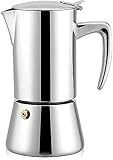 Espresso-Kaffeekanne für Elektroherd (Farbe: Silber, Größe: 7,5 x 11,5 x 18,5 cm) (Farbe: Silber, Größe: 7,5 x 11,5 x 18,5 cm)