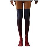 Generic Damen Overknee Socken Lange Strümpfe Strick Baumwolle Dicke Warme Überknie Kniestrümpfe Weihnachtssocken für Damen und M