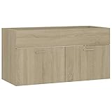 vidaXL Waschbeckenunterschrank Waschtisch Unterschrank Badmöbel Badschrank Badezimmerschrank Badezimmer Sonoma-Eiche 90x38,5x46cm Spanp