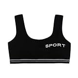 N/AA Amuse-MIUMIU Mädchen Bustier mit Racerback, Klassische BHS Underwear Bustier ohne Bügel Büstenhälter Unterwäsche Damen Bra Sport BH Sporttop für 10-15 Jahre (Schwarz, 10-15 Jahre)