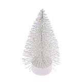 F Fityle Miniatur Weihnachtsbaum LED Lampe Retro Ornament Puppen Zubehör - Weiß