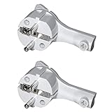 2 Stück SAT-FOX Schutzkontakt-Winkelstecker, extraflach aus Kunststoff (8mm Höhe), mit Klappgriff und Knickschutz, 250V (16A), für Kabel bis 3x1,5 mm², IP20, w