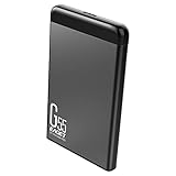 YTRDKJSW Ultra Slim Super Mini Portable SSD 500GB USB 3.0 & Type Externe Festplatte Solid State Drive Für PC/Desktop/Laptop/Tablets/Smartphones,500GB,Black