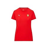 PUMA Ferrari - Offizielle Formel 1 Merchandise 2021 Kollektion - Damen - Small Shield Tee - Kurze Ärmel - Red - XXS