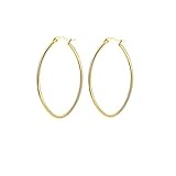 Bishilin Edelstahl Ohrringe Nickelfrei für Frauen, Oval Kreise 30MM Ohrringe Creolen Gold für Freunde M