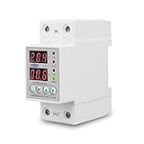 ZCX Zcxiong. DIN-Schiene Dual-Anzeige Einstellbar über Spannungsstrom und Unterspannung Schutzvorrichtung Schutzrelais 40A 63A 220V 230V (Rated Current : 40A)