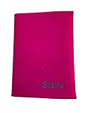 Buchkalender – Terminplaner - 2022 – DIN-A5 – mit Wollfilz-Umschlag – Farbe Pink - individuell bestickt mit Namen – Stickfarbe wählbar – 1 Tag auf 1 S