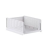 Plastik Lagerkisten Regal Körbe,Faltbar Kleiderschrank Aufbewahrungsboxen Stapelbare Aufbewahrungsboxen Küche Schubladeneinsätze Transport boxen Schrankbehälter Cube Büro Organizer (33.5x43x18.5cm)