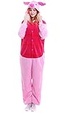 YAOMEI Erwachsene Unisex Overalls, Kostüm Tier Kostüm Anzug Strampler Nachthemd Pyjama Hoodie Nachtwäsche Cosplay Karton 3D Kigurumi Karneval Weihnachten Halloween (M, Ferkel)