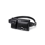 CHENC yb Hüfttasche, PU-Leder, Brusttasche für Herren, Freizeit, Reisen, Business, Boarding, Handytaschen, tragbar, Einkaufsfunktion, Gürteltasche, Schw