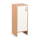 Galdem Solo Unterschrank Badunterschrank Bad Möbel Badschrank Gäste WC Gästebad MDF Holz Buche Weiß