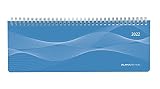 Tisch-Querkalender blau - Kalender 2022 - Alpha Edition-Verlag - Tischkalender mit Platz zum Eintragen - 1 Woche auf 2 Seiten - Format 30 cm x 11