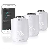 Eurotronic Comet Wifi 3er Set 2021, Heizkörperthermostat, Smart Home Zubehör, Thermostat zur Regulation der Raumtemperatur von unterwegs (intelligentes Heizen per WLAN, Heizkosten sparen, 3er Bundle)