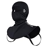 CHUJI Balaclava Ski-Maske für Männer Frauen Winter Winddicht Atmungsaktiv Reiten Motorrad Gesichtsmaske Reisen Outdoor Sports (Schwarz)