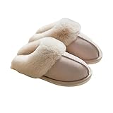 YYW Unisex Hausschuhe Winter Warme Plüsch Hausschuhe Pantoffeln Plüsch Pantoletten rutschfeste für Indoor Outdoor Damen Herren (4,38-39)