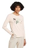 TOM TAILOR Damen 1028819 Print Longsleeve, 27609-Cold Beige, XXL