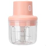 FEYV Babynahrungszubereiter, 250 ml Rosa Elektrischer Fleischwolf Fleischwolf, 45 W Leistungsstarker Motor mit geringer Leistung für die S