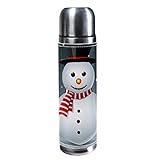 TIZORAX Thermobecher mit Schneemann-Motiv, 500 ml, aus 304 E