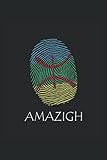 Amazigh Flagge DNA Fingerabdruck: 6x9 liniertes Notizbuch | Amazigh Imazighen Flagge Fahne Nord Afrika Geschenk