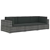 BJYX Gartenlounge Garten Sofagarnitur 3-TLG. Poly Rattan Sofa Couch Gartensofa Loung