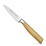 Burgvogel Solingen Spickmesser 9 cm geschmiedet Olivenholz, Oliva Line, rostfrei, deutsches Officemesser, hell, scharf, Braun Beige, 6910.926.09.0