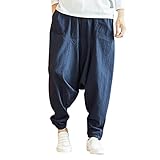 Celucke Herren Haremshose Mode,Männer Aladinhose Pluderhose Yoga Goa Hosen Sarouel Baggy F