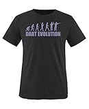 Comedy Shirts - Dart Evolution - Mädchen T-Shirt - Schwarz/Violett Gr. 152-164