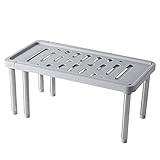ZZTQ Küchenarbeitsplatten,Desktop-Speicherregale,Lagerschränke,Fachteiler,einschichtige Topfregale (Color : Grey)