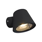 DAWALIGHT Wandfluter Schwarz LED GU10 6W 3000K Wamweiß Down Wandleuchte Aussen IP44 Wasserdicht Wandspot, Aluminiumg