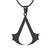 Persönlichkeit Mode Kreative Edelstahl Cosplay Assassin Fan Schwarz Assassin'S Creed Halskette Anhänger Schmuck H