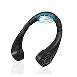 FSLLOVE FANGSHUILIN Bewegliche Klimaanlage Mini Kühler Lüfter 3 Geschwindigkeiten Personal Cool System Halskette (Color : Black, Plug Type : CN)
