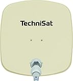 TechniSat DIGIDISH 45 - Satelliten-Schüssel für 1 Teilnehmer (45 cm kleine Sat Anlage - Komplettset mit Wandhalterung und Universal V/H Single-LNB) beig