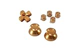 GAMINGER Patronen Button Analogsticks D-Pad Steuerkreuz aus Aluminium für Sony PlayStation 4 Dualshock 4 Controller Set Bundle Munition Bullets Tasten Kappen Zubehör Patrone Mod Custom PS4 Thumbsticks Analog Sticks Knöpfe Tuning - GOLD