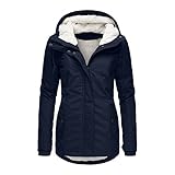 Lazzboy Winterjacke Damen Wintermantel Warme Manteljacke Für Outwear Trenchcoat Winter Mit Kapuze Dicker Mantel Teddyfell Winterparka Jacke übergangsjacke Coat Pelzkap