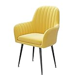 LHHL Schmink Stühle Esszimmerstuhl Sessel Polsterstuhl Mit Armlehnen Sitzbreite 44 cm Metallbeine Samtbezug Bis 180 Kg Belastbar Für Arbeitszimmer Wohnzimmer Schlafzimmer (Color : Yellow, Size : B)