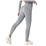 YOUQQI Sporthose Damen Athletic Naked Feeling Yogahose Hohe Taille Workout Sport Gym Stretch Leggings Nahtlose Stricken Eng anliegende Enge Gesäß Yog