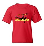 Air Ronaldo Weltklasse Fußballspieler Fan Design Youth T-Shirt (Red, Youth X-Groß)