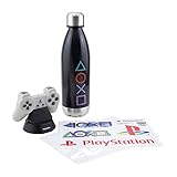 Paladone Playstation Geschenkset mit Symbolen, Licht, Stickern und Flasche, offizielles Lizenzproduk