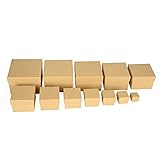 ewtshop® Geschenkboxen, 12er Set, stabiles Material mit feinem Kraftpapier überzogen, Kraftpapierboxen, auch für Scrapbooking