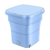 Mini Waschmaschine Mit Zentrifuge, Tragbare Waschmaschine 80v 7.2 Lb GroßE KapazitäT, Mini-Falt-Waschmaschine Sterilisation Und Entkalkung Wohnung Schlafsaal Camping Reisen (Blue)