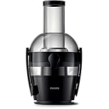 Philips Entsafter Viva Collection Starker 800W Motor 2L Kapazität mit XL Schlauch Schwarz HR1855/70